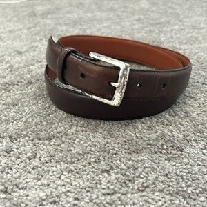 Brooks Brothers Stitched Genuine Leather Belt